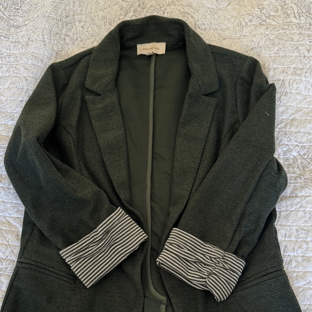 Skies Are Blue Forest Green Blazer